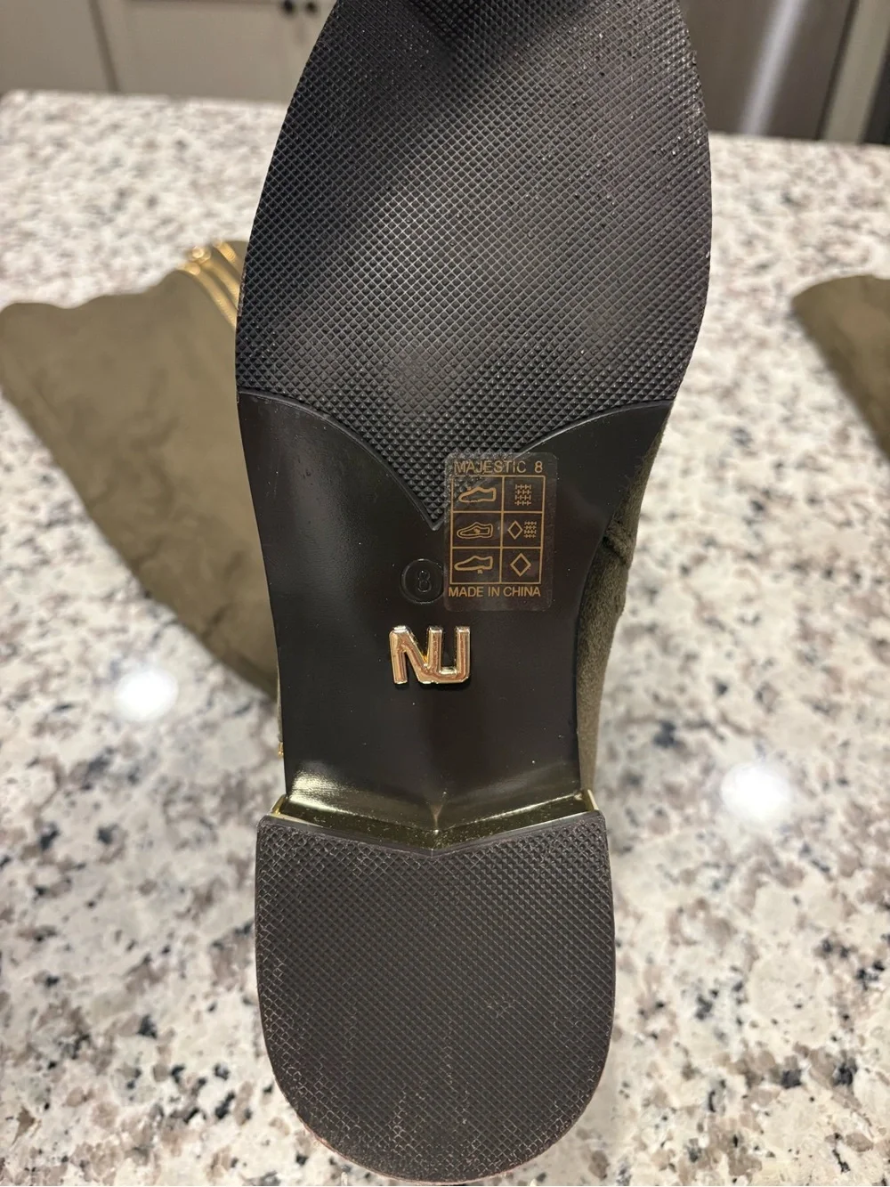 Ninety Union Majestic Over-The-Knee Boots Zipper Olive Green Women’s Size 8 Heel